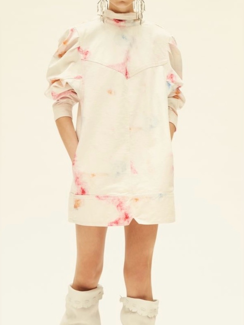 Isabel Marant Cream Tie-Dye Dress